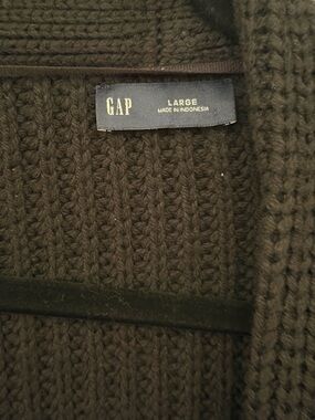 GAP Black Chunky Knit Sweater Cardigan